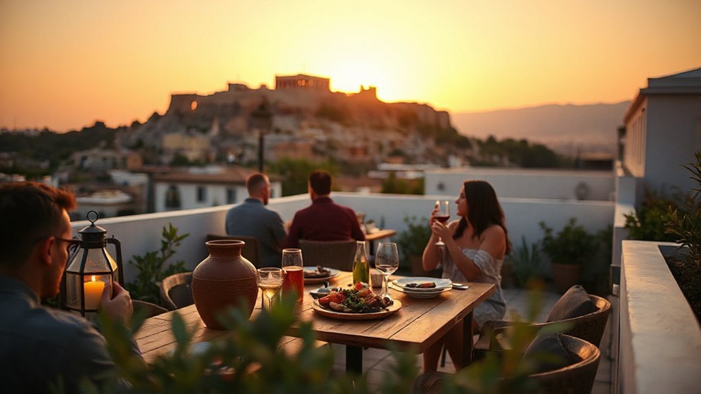acropolis sunset meze wandering