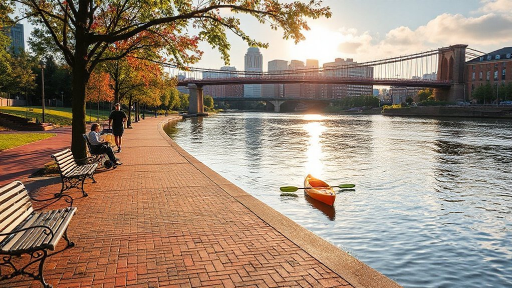 artful riverside fitness trail