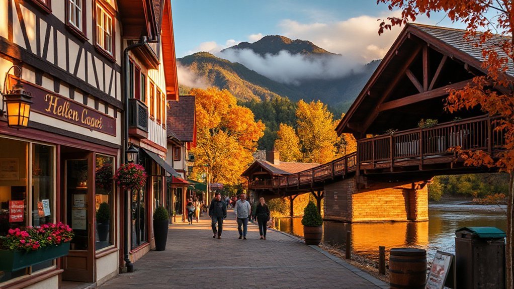 bavarian riverside alpine village
