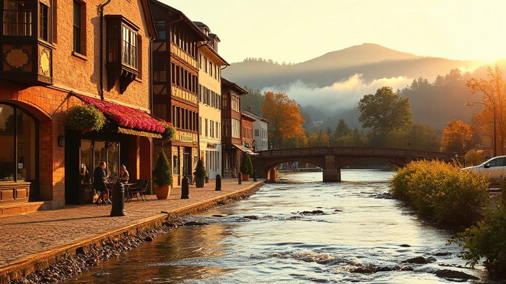 bavarian riverside mountain town