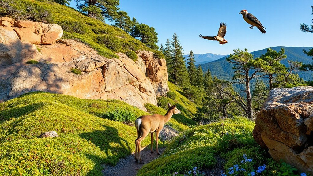 birds deer foxes wildflowers