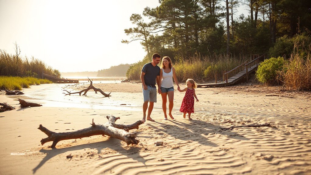 boardwalk through tidal saltmarsh