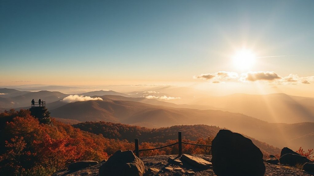 brasstown bald fall sunrise views