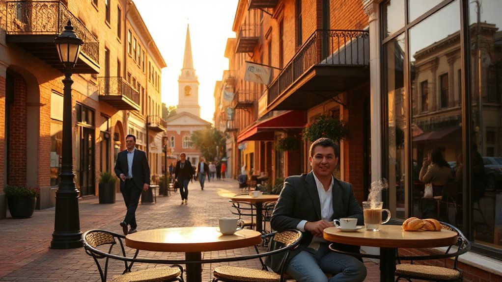 brick lined streets coffee pastries