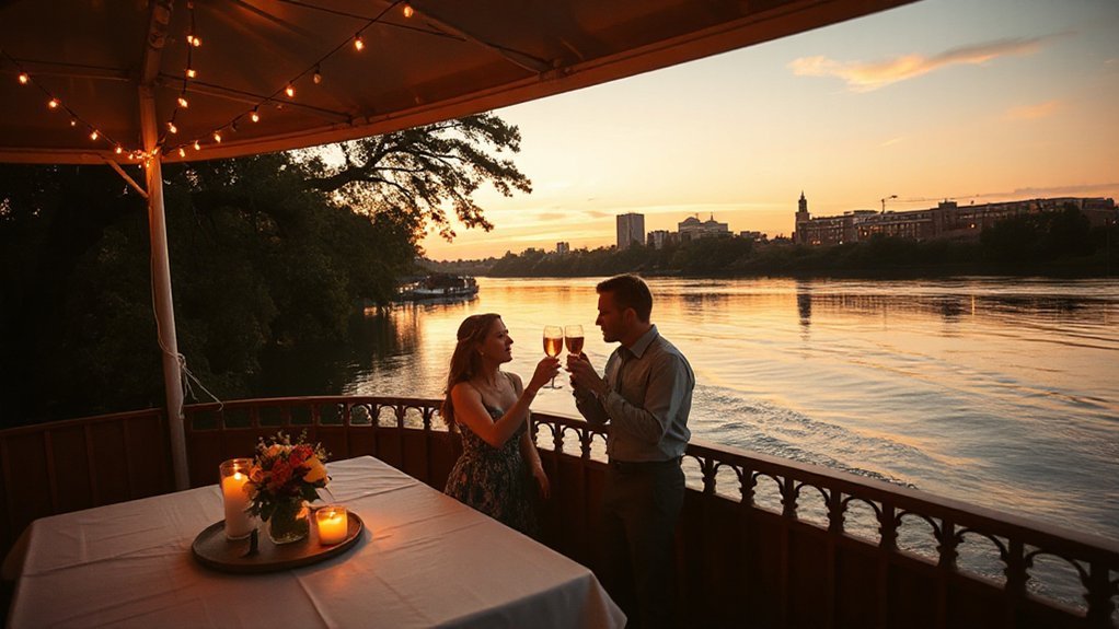 candlelit sunset riverboat dinner