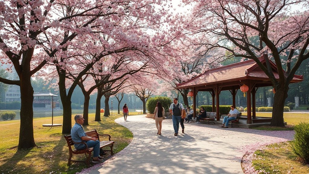 cherry blossom garden walks