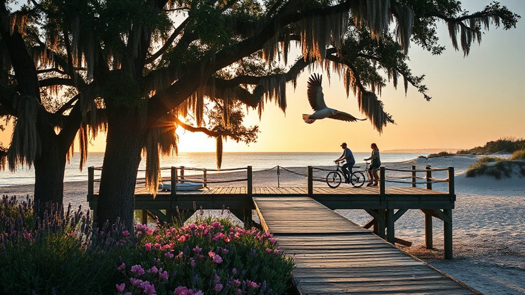 coastal blooms pier side wandering