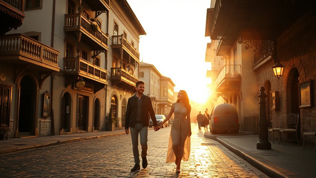 cobblestones balconies sulfur baths