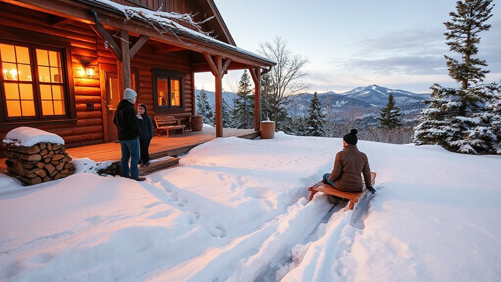 cozy cabin fireplace nights