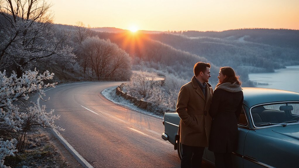 crisp winter sunrise drives
