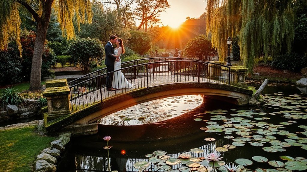 curved bridge over wetlands