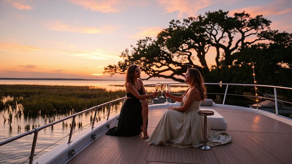 custom yacht champagne toast