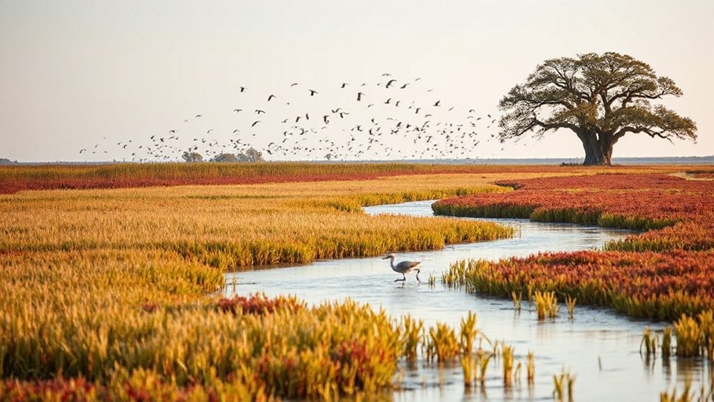 fall marshes kayak birding