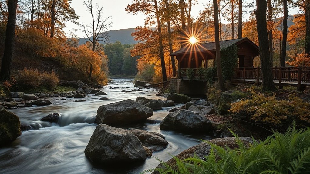 fog kissed river mossy bridges