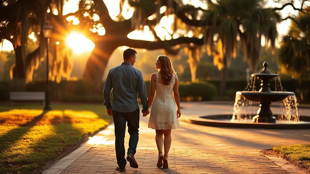 forsyth park golden hour stroll