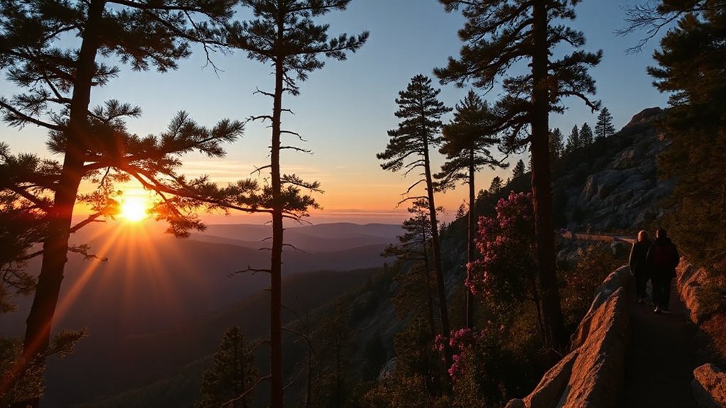 golden hour ridgeline sunset views