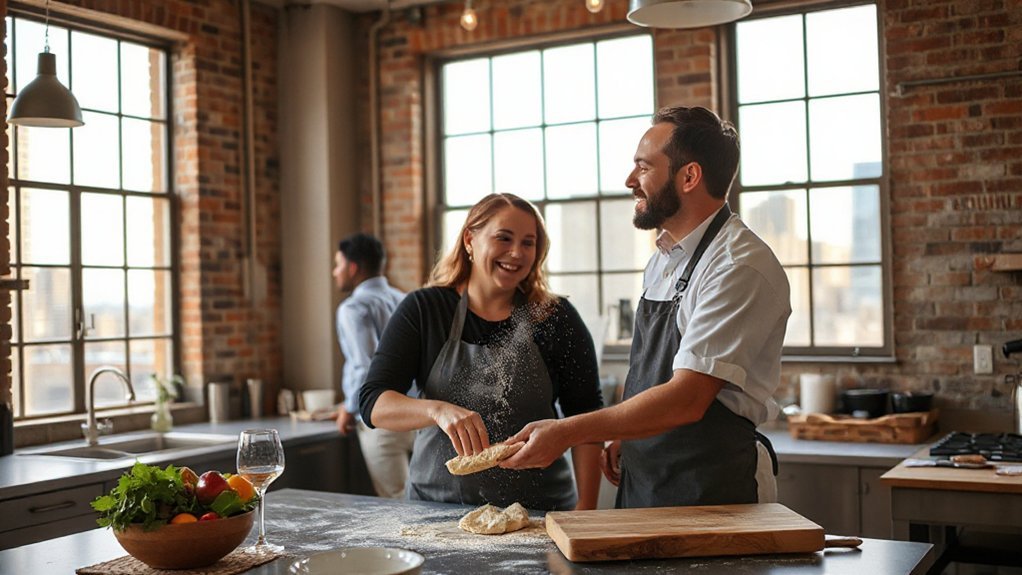 guided hands on couples cooking