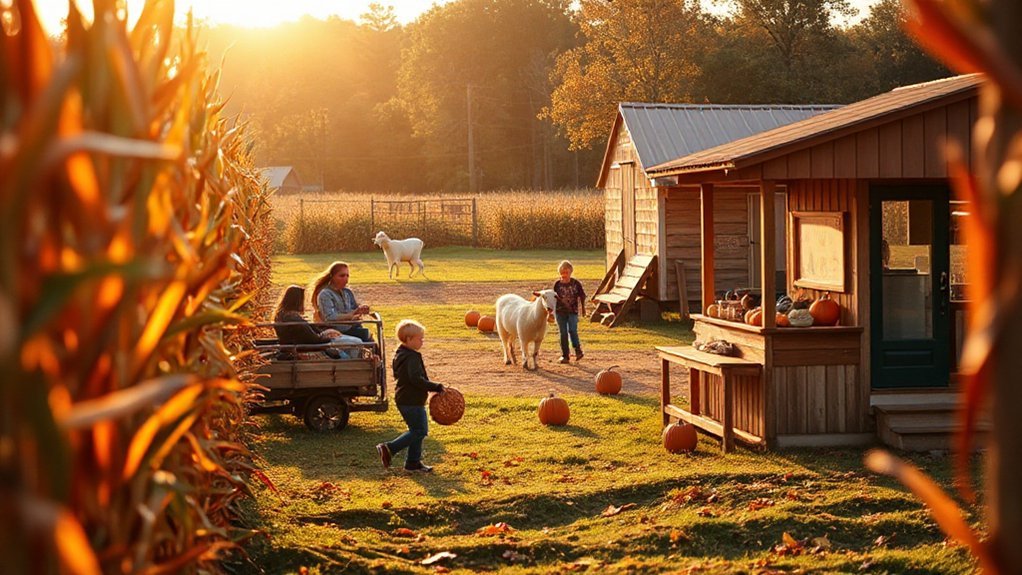 hayrides pumpkins petting cider