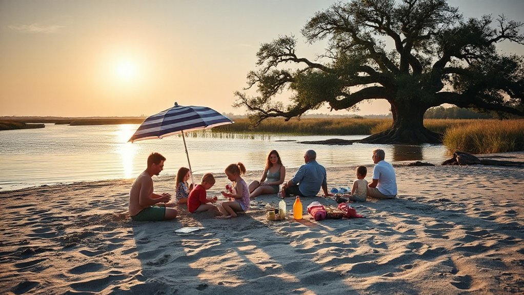 historic earthworks river beach picnic