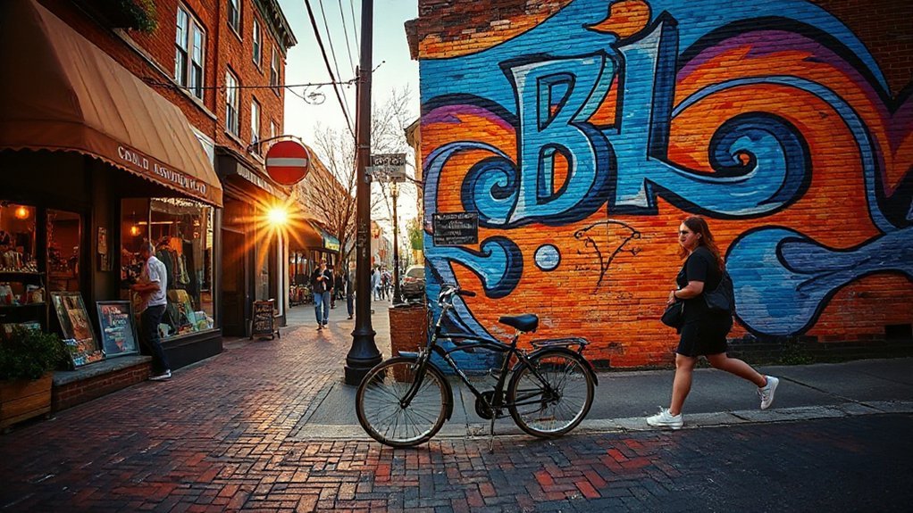 indie boutiques and murals