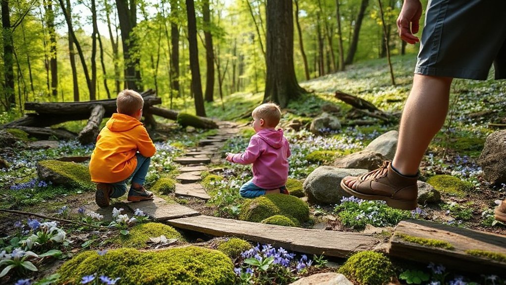 kid friendly spring wildflower hunt