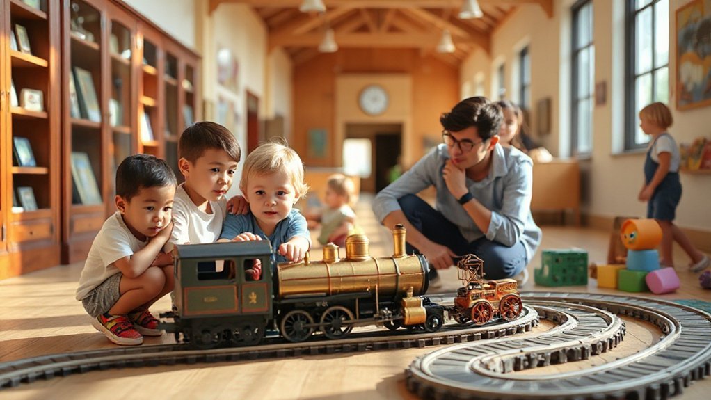 kids touch locomotive history
