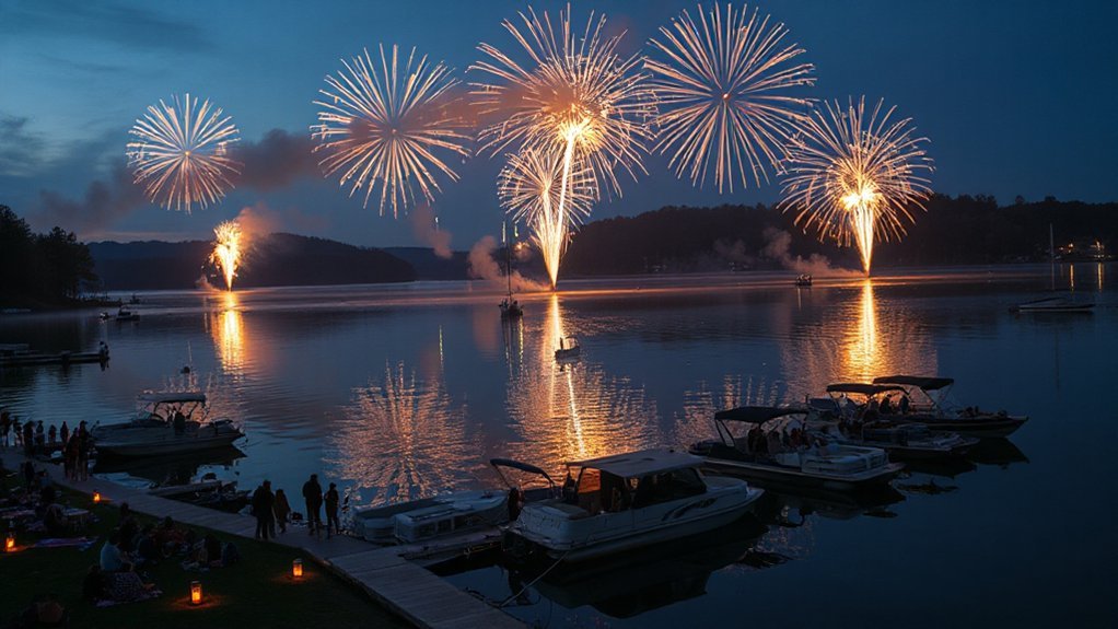 lake lanier pontoon fireworks