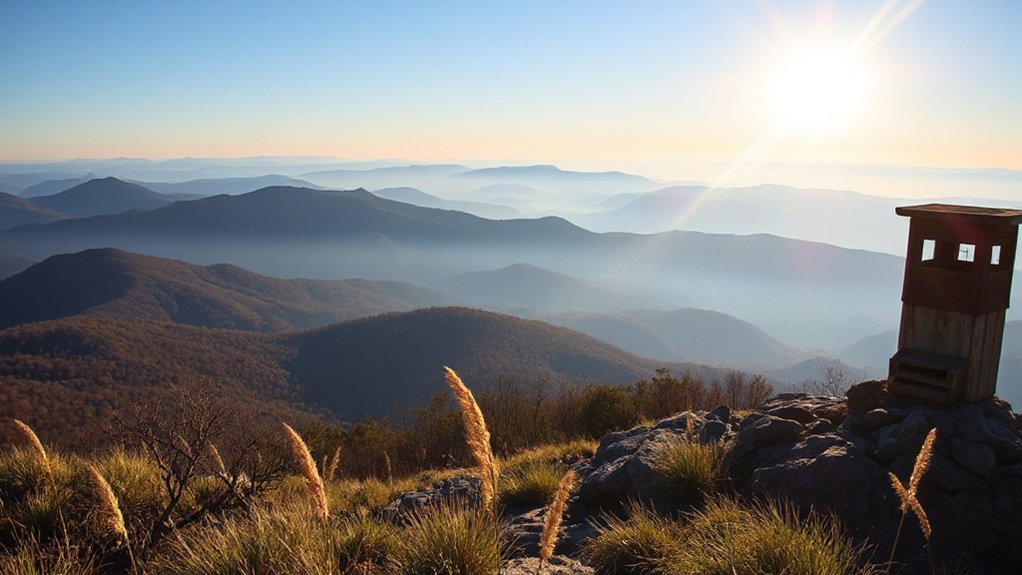 layered mountain light photography
