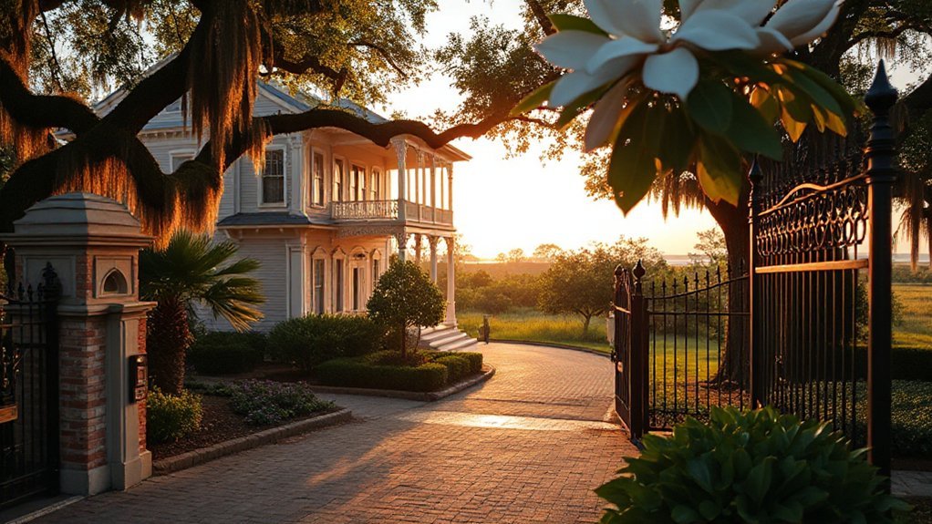 live oak lined gilded mansions