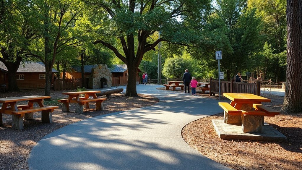 picnic shelters playgrounds restrooms