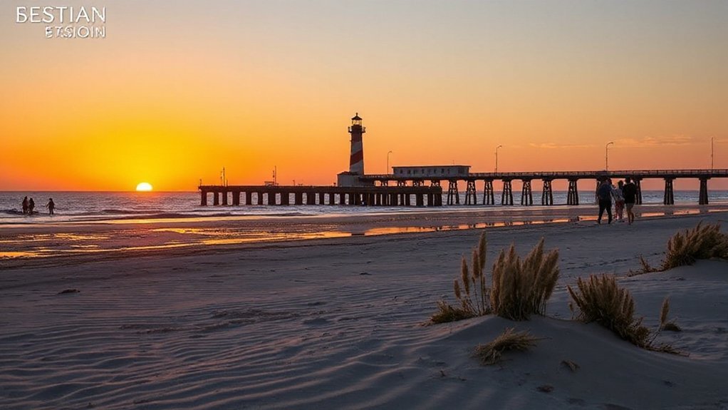 pier lighthouse yoga stargazing