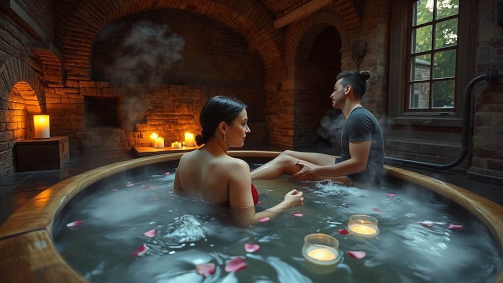 private candlelit sulfur bathhouse