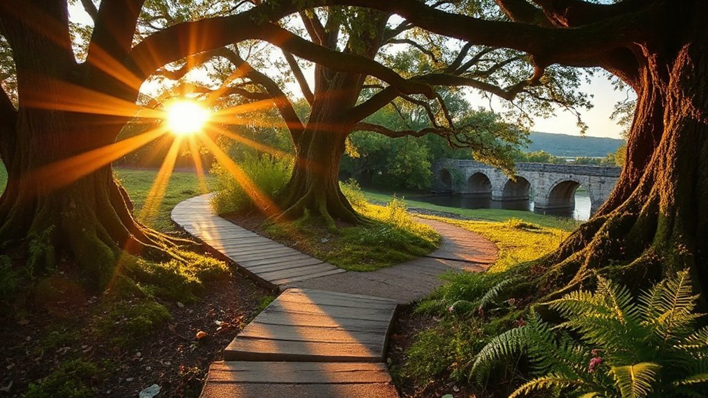 quiet riverside arboretum retreats