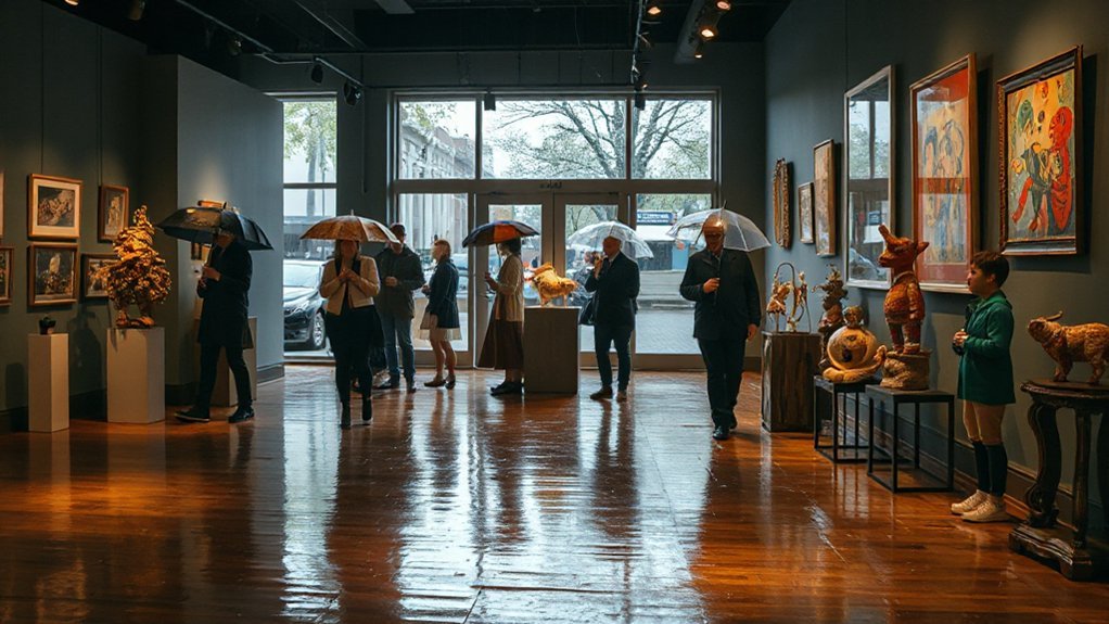 rainy day curiosity in galleries