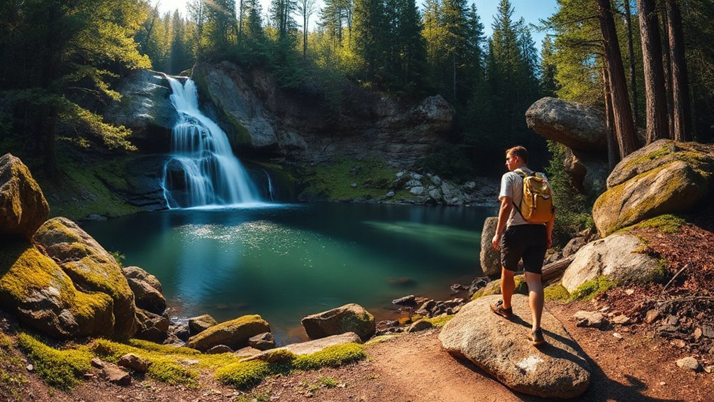 river lake waterfall hikes