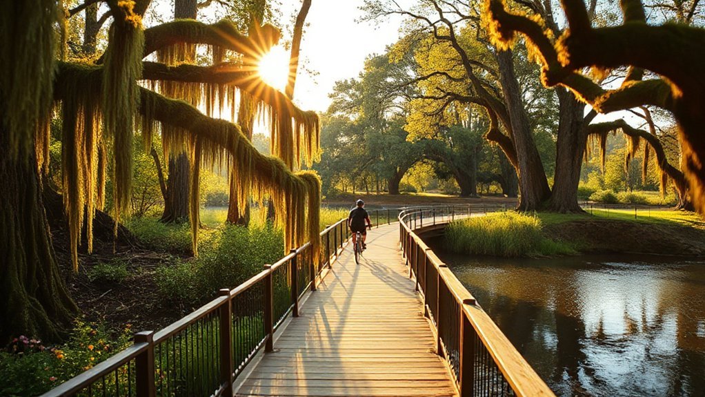 riverside shaded birdwatching paths