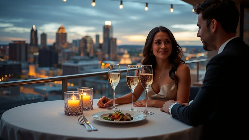 rooftop cocktails romantic dining