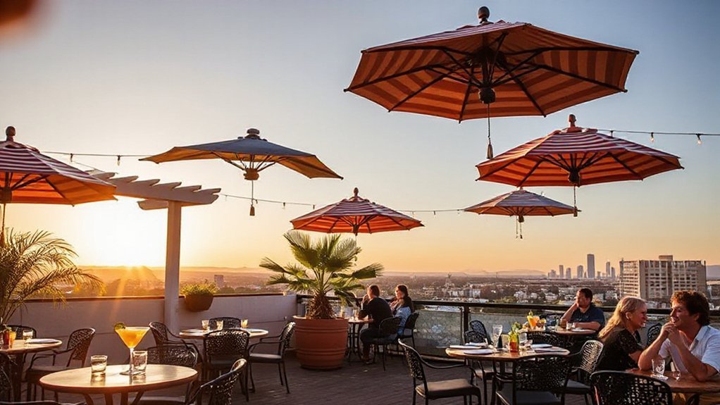rooftop patios shaded dining