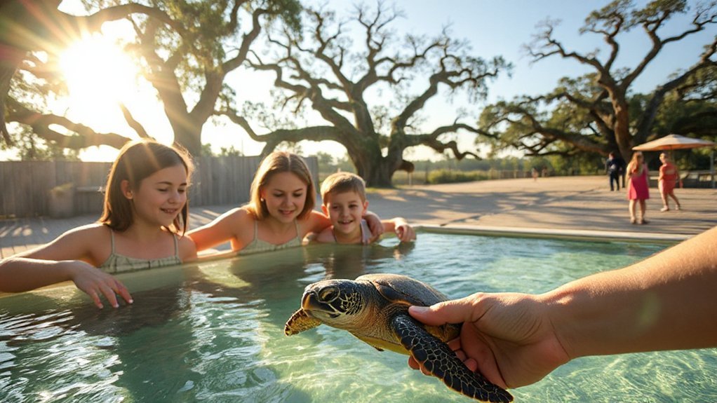sea turtle hospital family stops