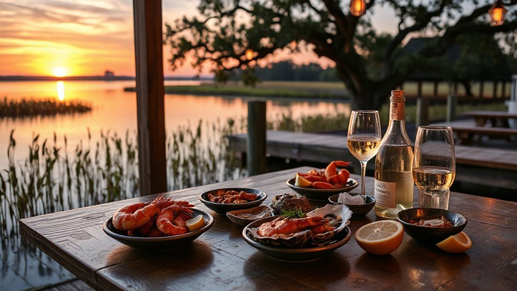 seafood sunset pier cocktails