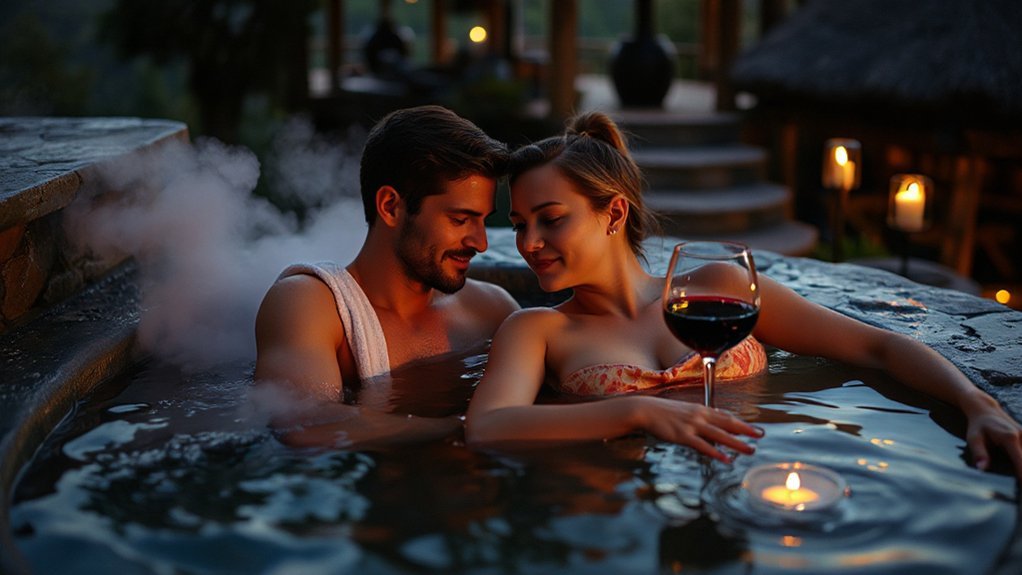 secluded candlelit anniversary soak