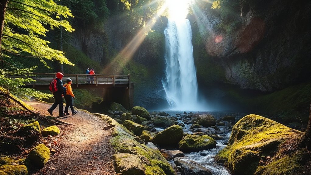 short scenic twin waterfalls