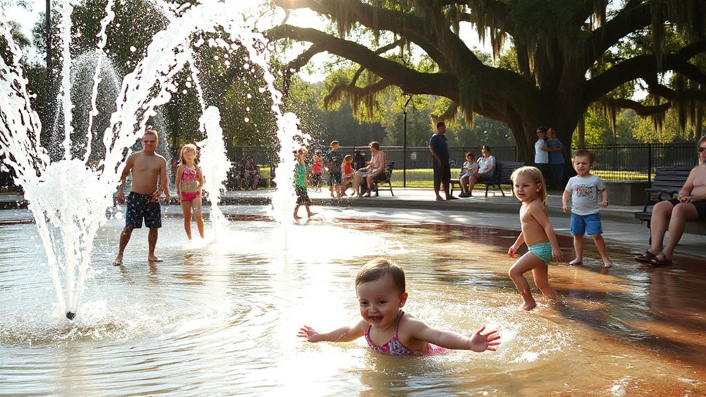 splash pad shaded summer relief