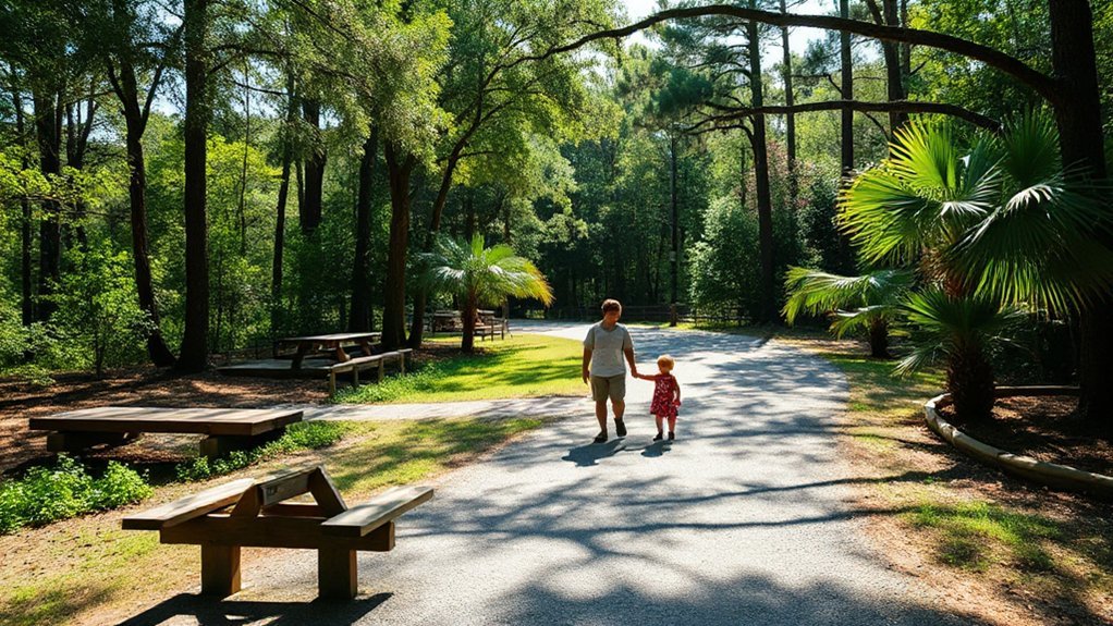 stroller friendly shaded paved loops