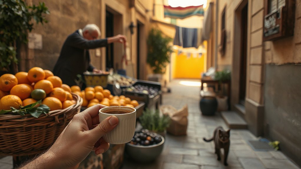 sunlit neighborhood market mornings