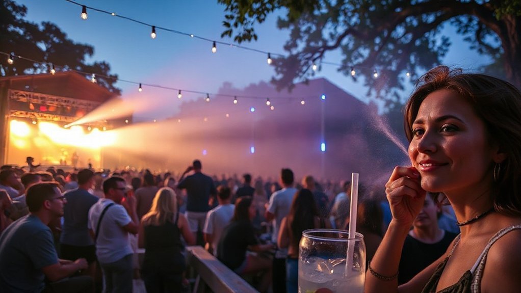 sunset misted outdoor concerts