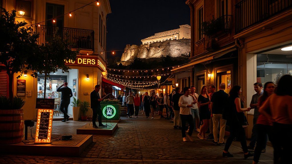 tavernas rooftop bars clubs