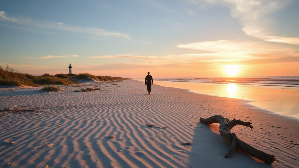 unhurried dawn beachside stroll