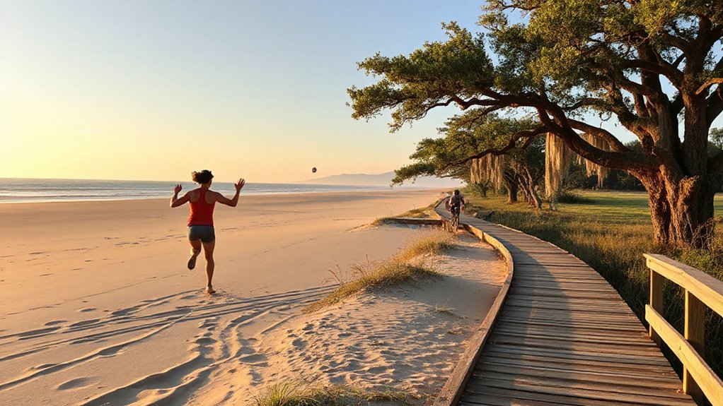 volleyball biking trail running