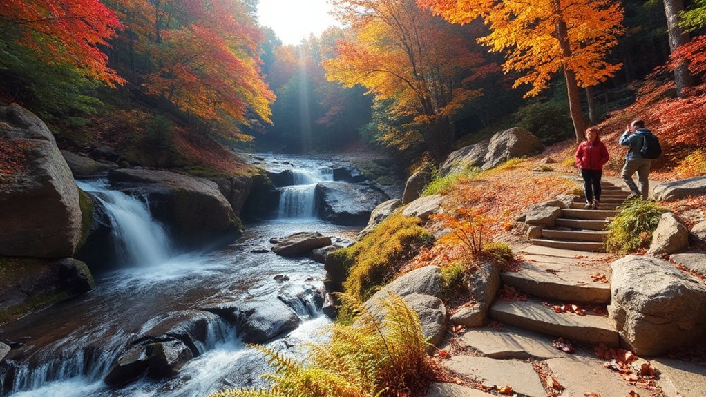 waterfall and appalachian trail